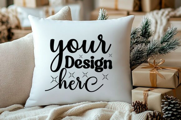 Christmas Pillow Mockup 106: Essential Graphics for Product Mockups