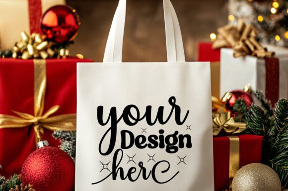 Christmas Tote Bag Mockup 11: Graphics for Product Mockups