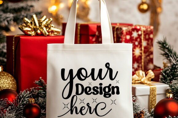 Christmas Tote Bag Mockup 19: Premium Graphics & Product Mockups