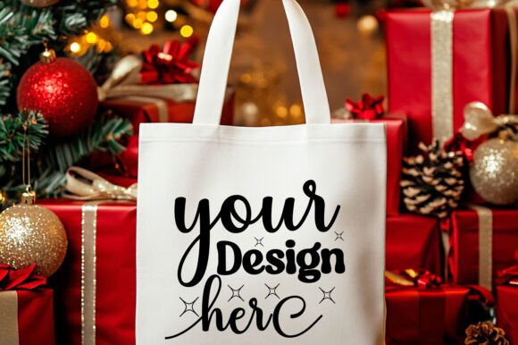Christmas Tote Bag Mockup 41: Graphics & Product Mockups