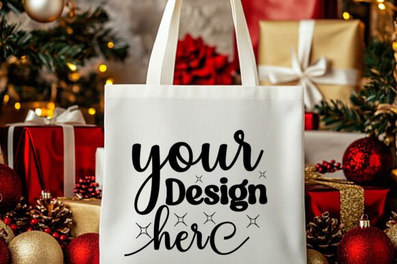 Christmas Tote Bag Mockup 72: Essential Graphics & Product Mockups