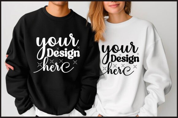 Gildan 18000 Couple Mockup 10: Graphics & Product Mockups