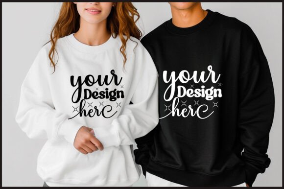 Gildan 18000 Couple Mockup 21: Graphics & Product Mockups
