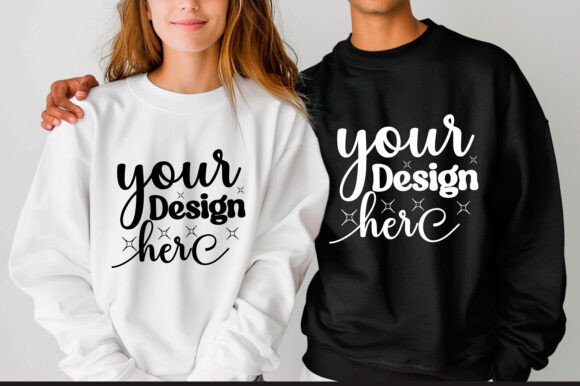 Gildan 18000 Couple Mockup 33: Graphics & Product Mockups