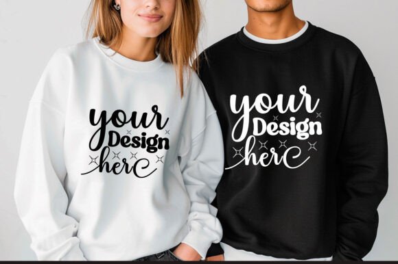 Gildan 18000 Couple Mockup 35: Graphics & Product Mockups