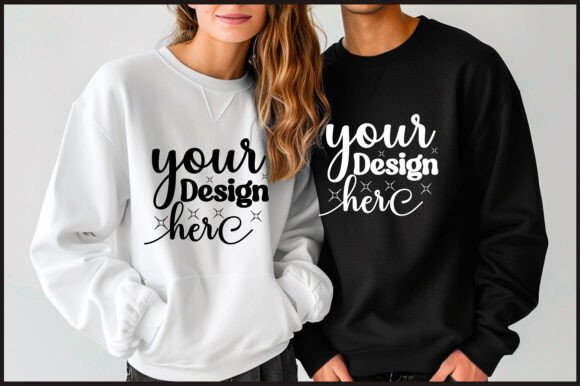 Gildan 18000 Couple Mockup 4: Graphics & Mockups