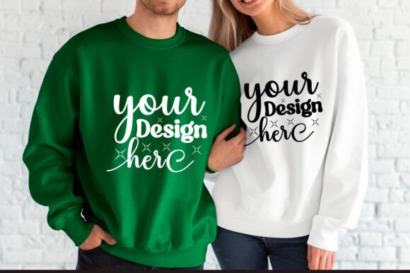 Gildan 18000 Couple Mockup 59: Graphics & Product Mockups