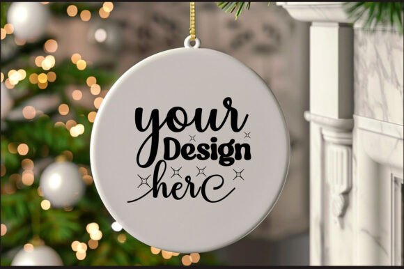 Round Christmas Ornament Mockup 4: Graphics for Product Mockups