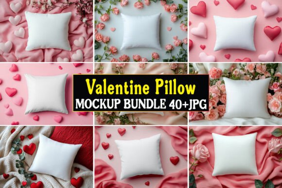 Valentine Pillow Mockup Bundle 01: Premium Graphics & Product Mockups